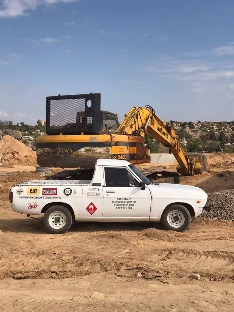 JCB S240L excavator at Kashaya quarry site